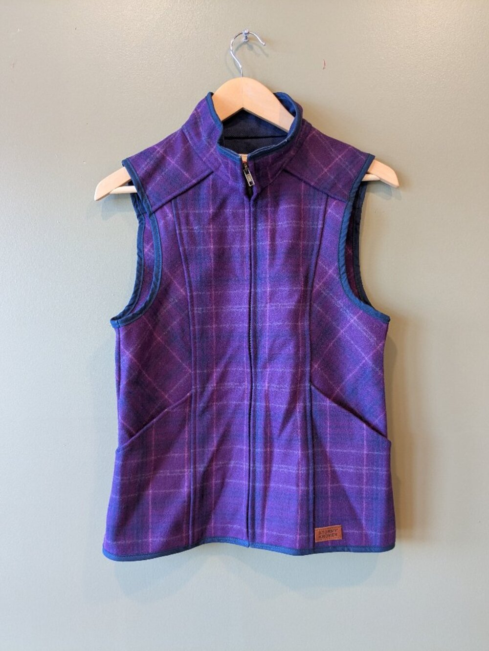 Stormy Kromer Womens Small Ida Outfitter Wool Blend Vest Purple Plaid USA Made